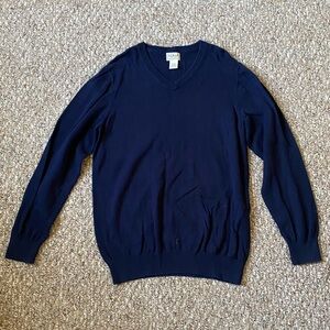 L.L. Bean Men's Deep Navy V-Neck Sweater